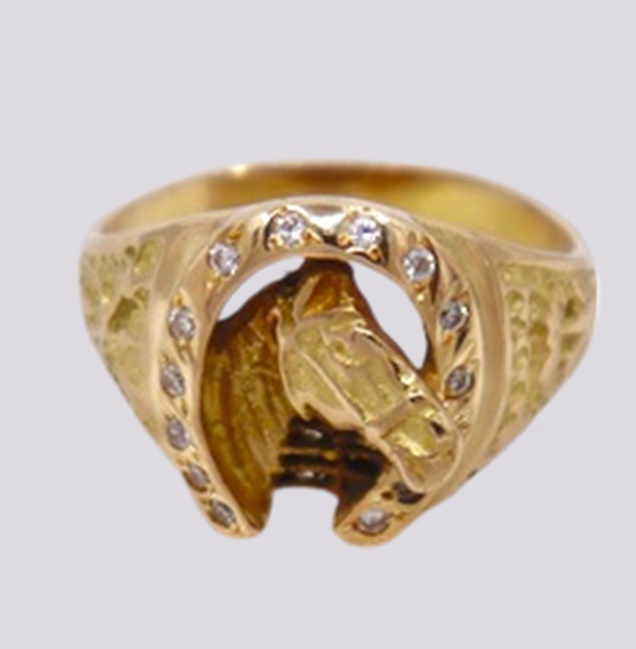 Anel Ouro Cavalo e Ferradura – Cód. 9506787