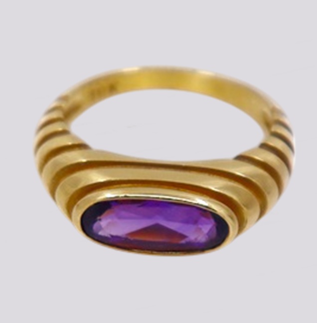 Anel Ouro c/ Pedra Ametista – Cód. 9203713