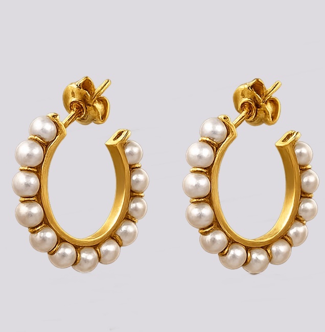 Argolas Ouro com Pérolas – Cód. 168385