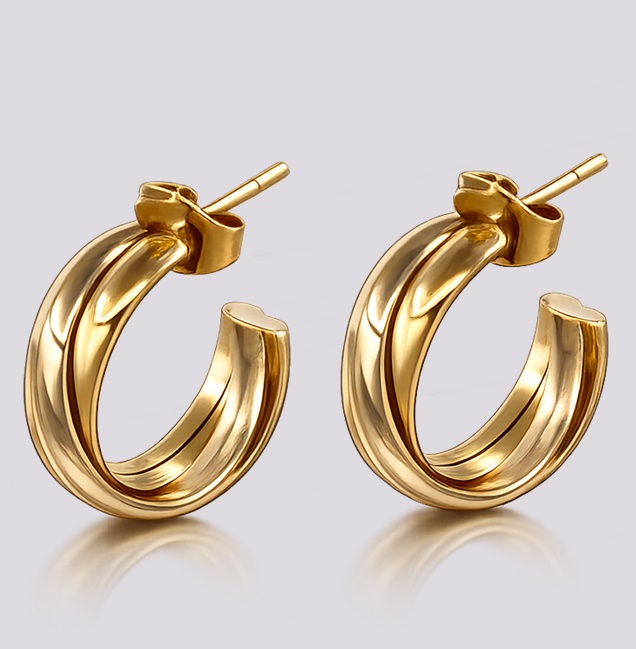 Brincos Argolas Ouro Bicolores – Cód. 9207542