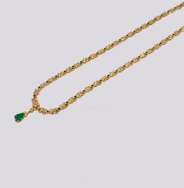 Colar Ouro Esmeraldas e Diamantes – Cód. 9509723