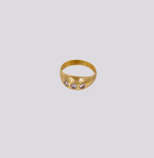 Anel Ouro Amarelo com Diamantes – Cód. 9507306