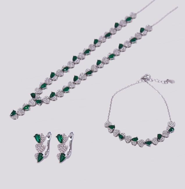 Conjunto Prata – Corações – Cód. 7021271