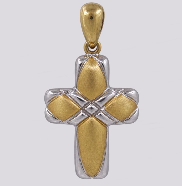Medalha Pendente Cruz Bicolor – Cód. 9204410