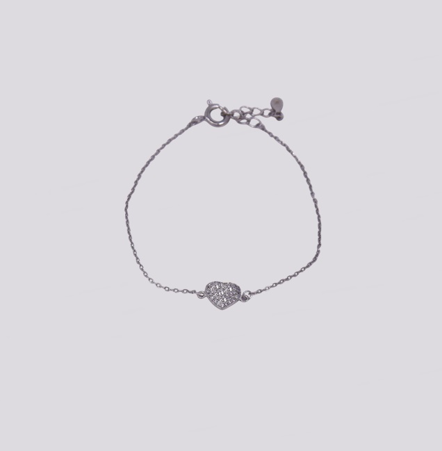 Pulseira Prata – Coração – Cód. 7007271