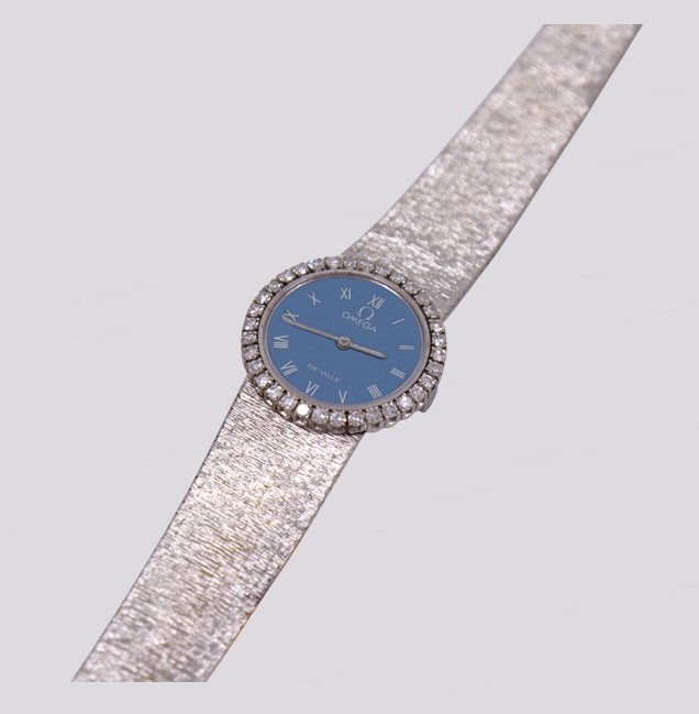 Relógio Omega Ouro Branco com Diamantes – Cód. 9208976