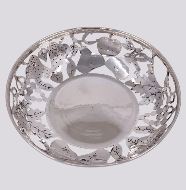 Fruteira Prata com Morangos – Cód.