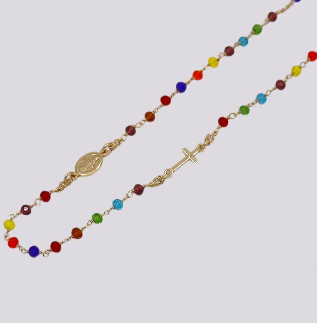 Colar Terço Prata Multicolor – Cód. 7021811