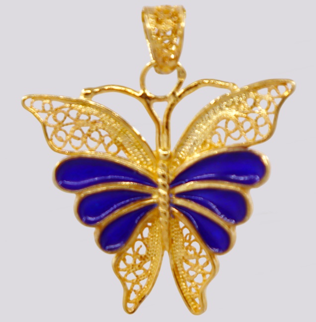 Medalha Pendente Prata – Borboleta – Filigrana – Cód. 7021984