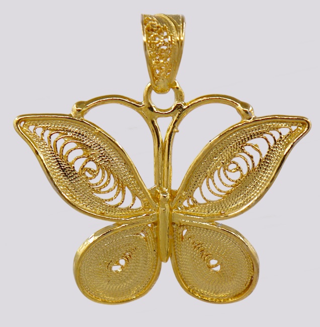 Medalha Prata – Borboleta – Filigrana – Cód. 7021985