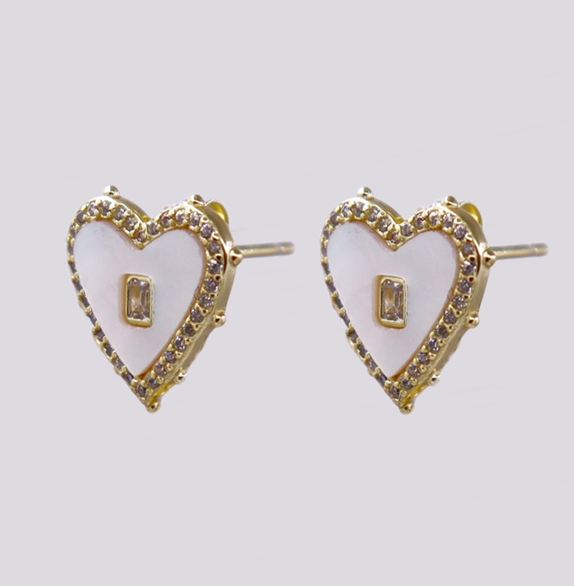 Brincos Prata Coração Madrepérola – Cód. 7022050