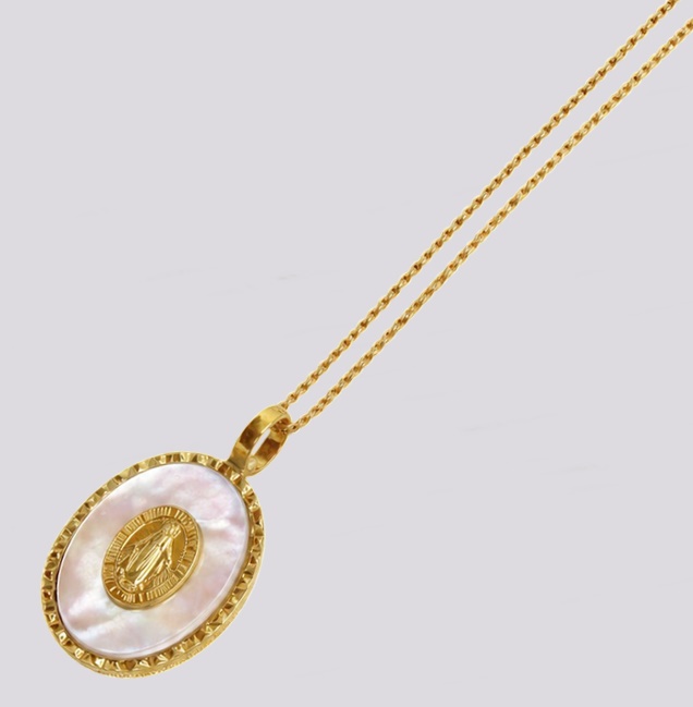 Colar Prata Madrepérola – Nossa Senhora de Fátima – Cód. 7022229