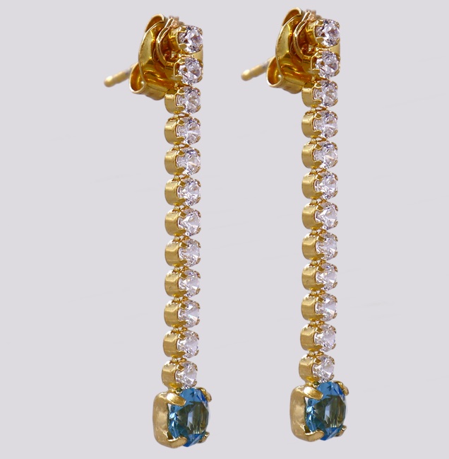 Brincos Prata cor azul – Cód. 7023164