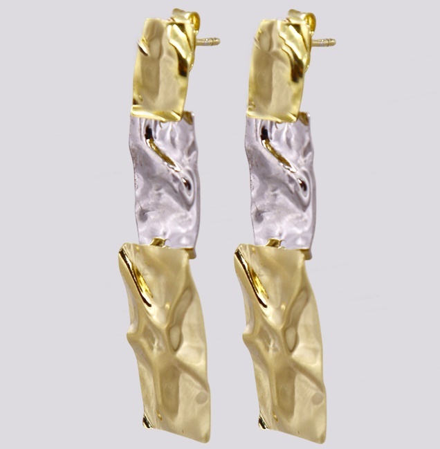 Brincos Prata Bicolor – Cód. 7023177