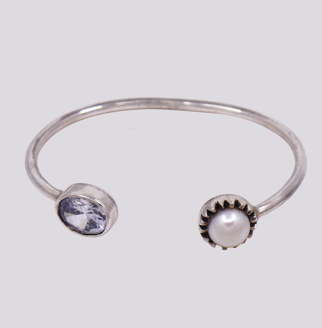 Pulseira Escrava Prata Pérola e Zircónia – Cód. 9019534