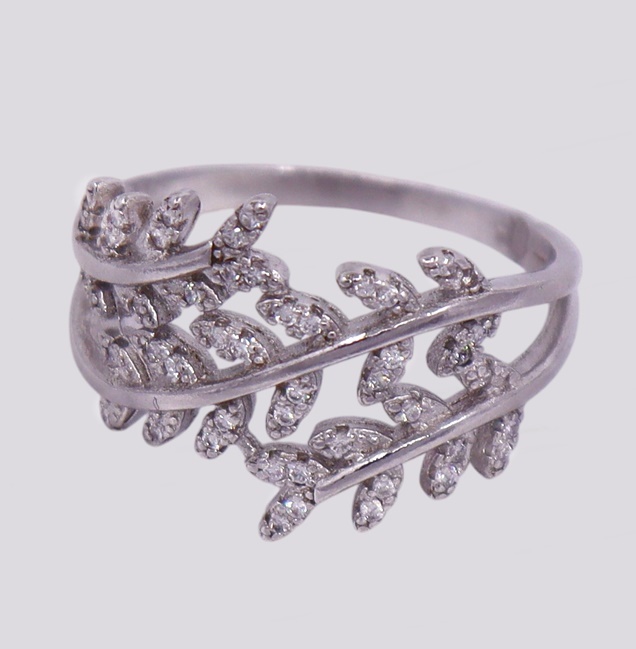 Anel Prata Folhas – Cód. 9508757