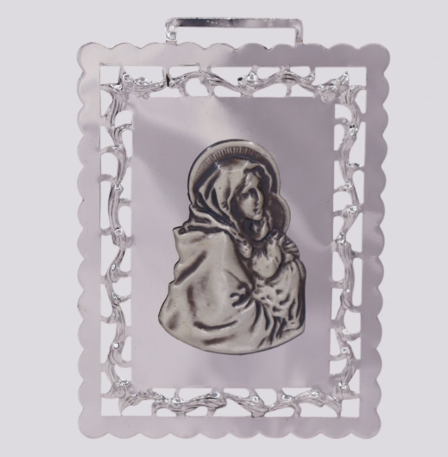 Medalha Religiosa Prata – Mãe com Menino – Cód. 9207961