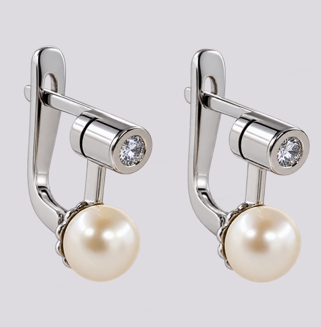 Brincos Ouro Branco Pérolas – Cód. 9510799
