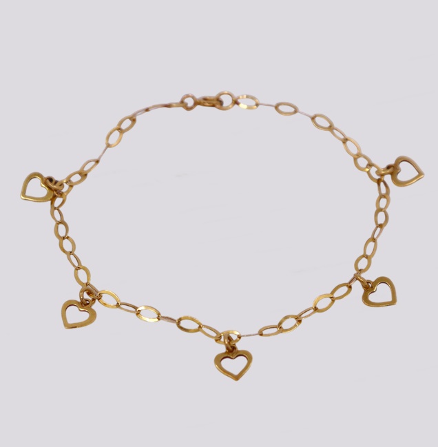 Pulseira Ouro com Corações – Cód. 9801751