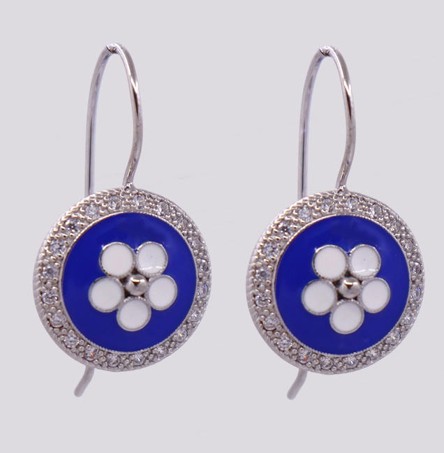 Brincos Prata Caramujo Azul – Cód. 7021390