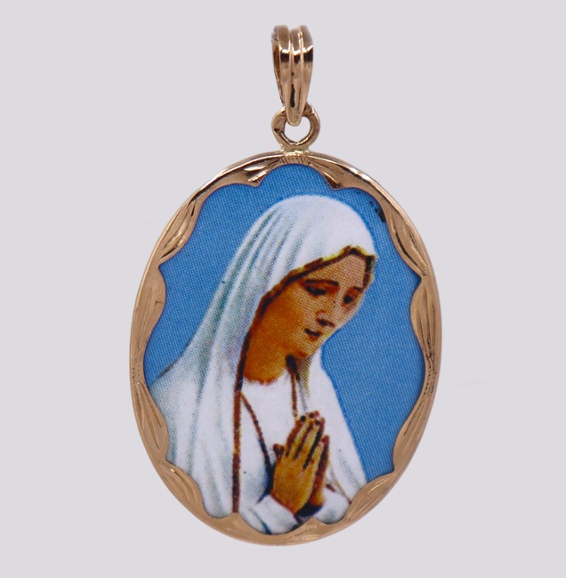 Medalha Ouro Esmaltada – N. Sra. do Rosário de Fátima – Cód. 7014210