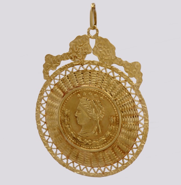 Medalha Ouro Estilo Vitoriano – Cód. 9609599