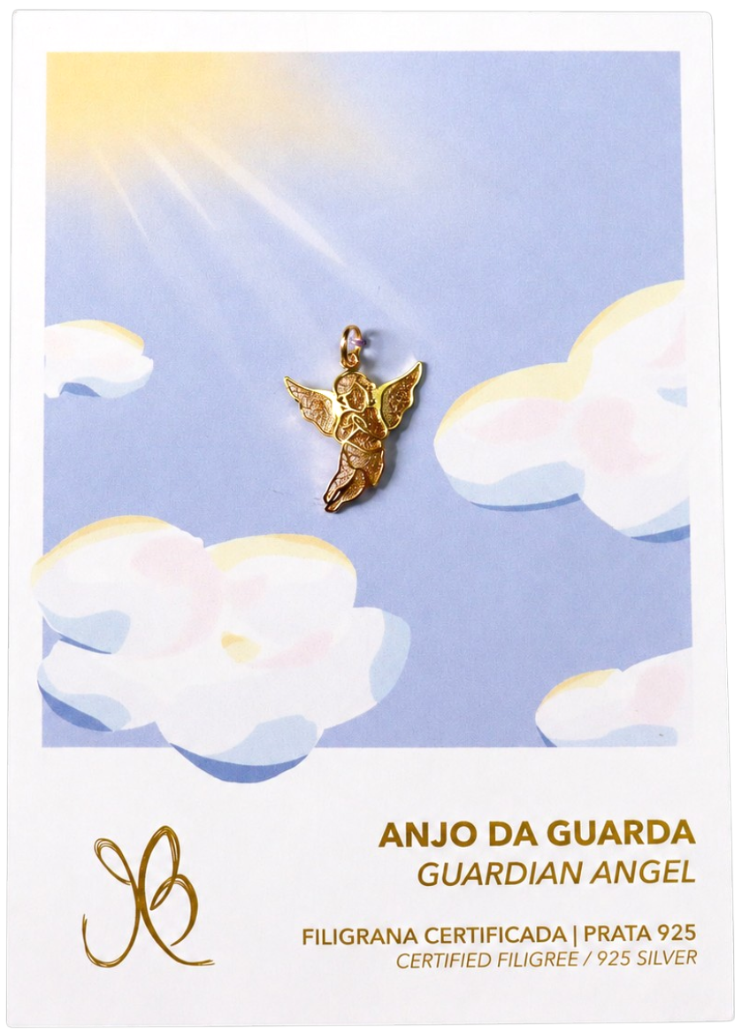 Coleção Lembrança – Medalha Pendente Anjo da Guarda + Postal – Cód. 7023101